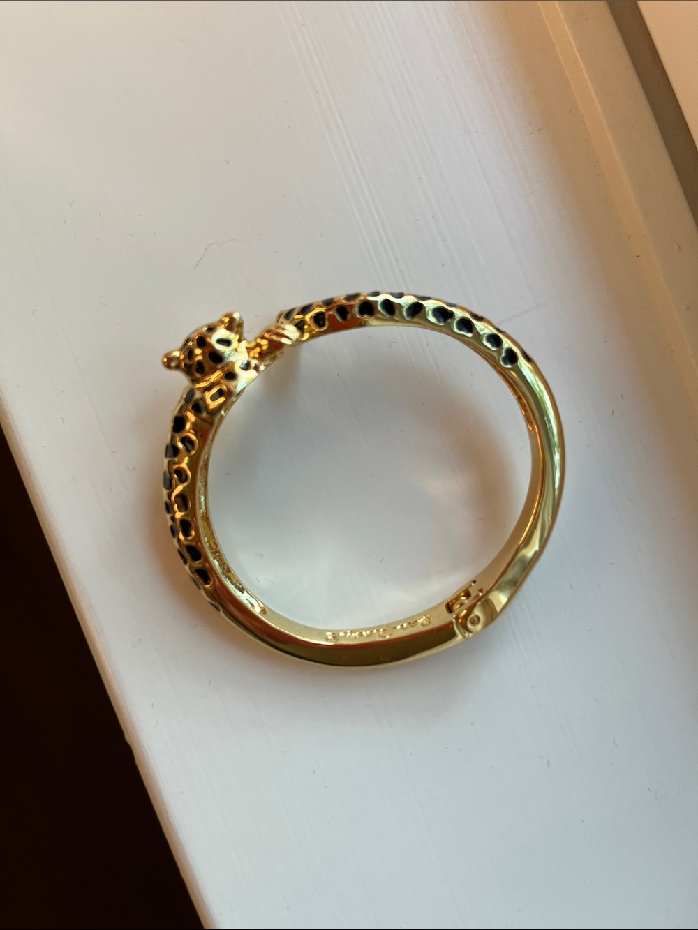 Lily Pulitzer Gold-tone Leopard Cuff Bracelet with Black Spots - Picture 3 of 7